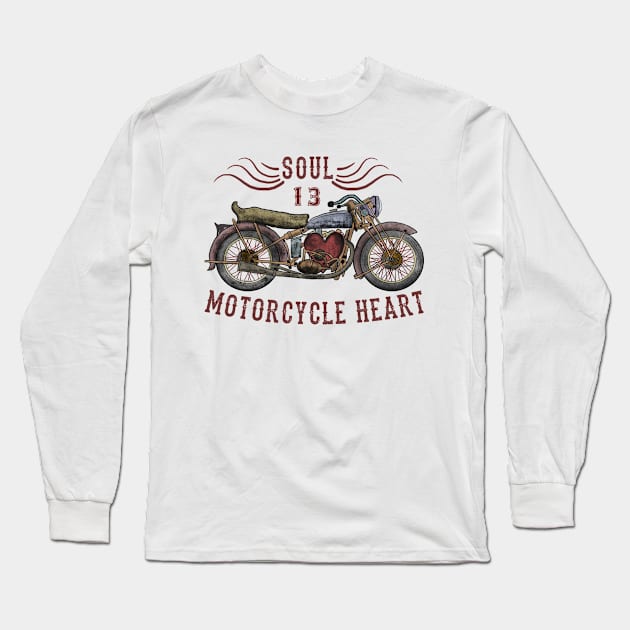 Motorcycle Heart Long Sleeve T-Shirt by Yeroma